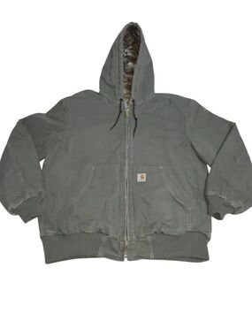 Carhartt 101074 318 Green Realtree Camo Lined Hooded Men's Jacket Size Large